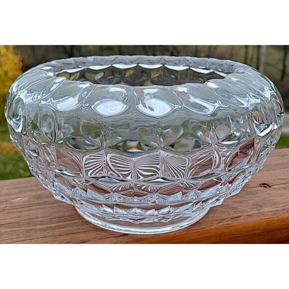 Vintage Fostoria American Glass Crystal Cupped & Footed 7-1/2 Inch Bowl - Picture 11 of 12